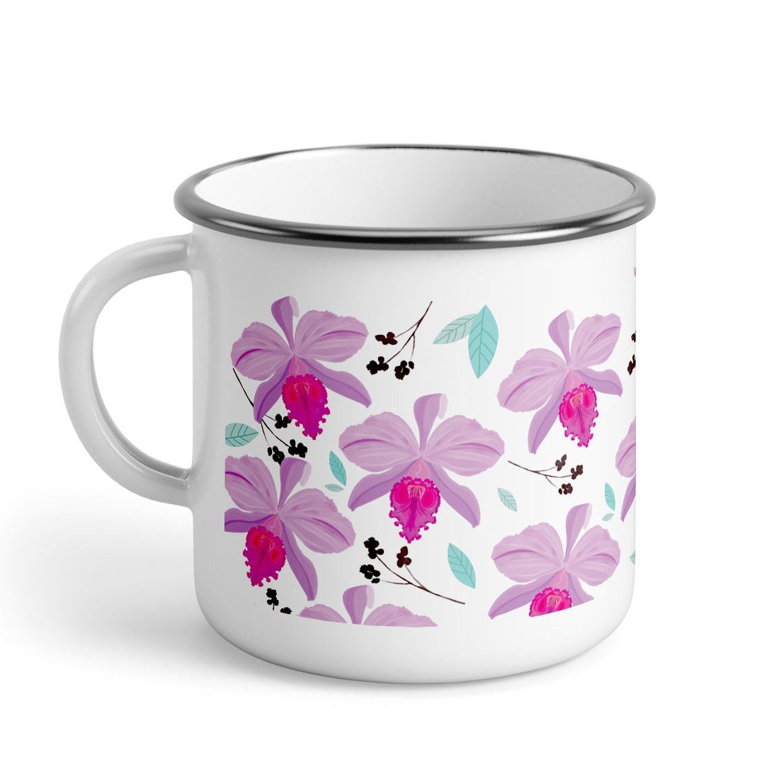 Taza de Peltre Orquídeas