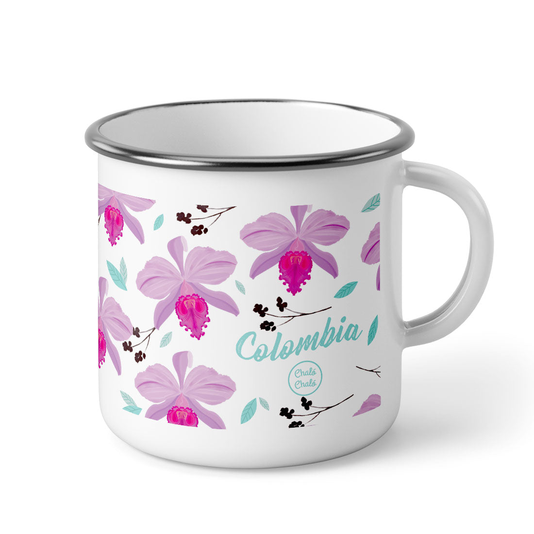 Taza de Peltre Orquídeas